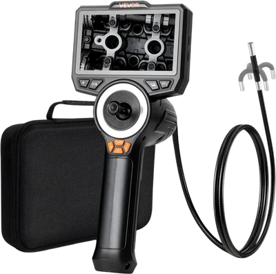 VEVOR Articulating Endoscope with Light, 4-Way 360° Articulated Borescope, 0.24