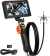 VEVOR Two-Way Articulating Borescope with Light, Inspection Camera with 0.25" Lens, 5" IPS HD Screen, Flexible Mechanic Fiber Optic Snake Scope Cam for Wall Automotive Engine Inspect-4.9FT
