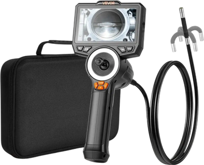 VEVOR 4-Way Articulating Endoscope with Light, True 1080P HD Industrial Borescope Inspection Camera with Articulated Probe, Flexible Snake Scope Cam for Wall Automotive Engine Inspect-4.9FT