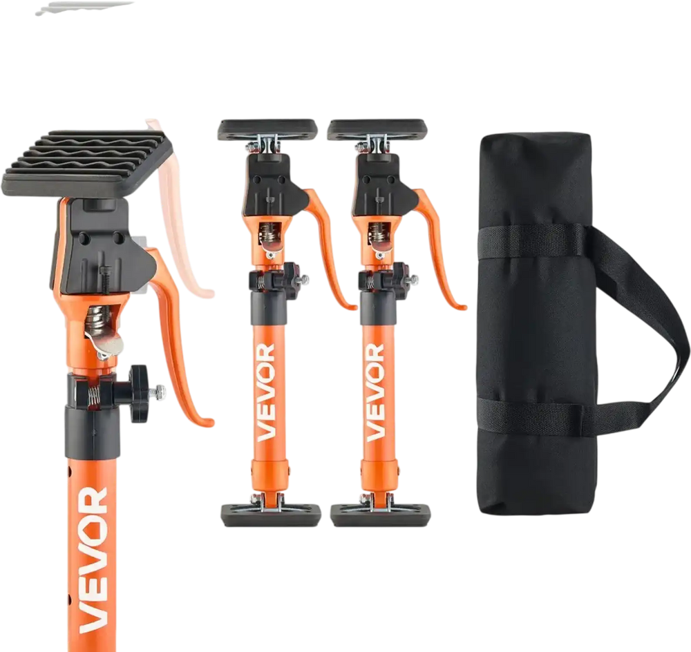 VEVOR Cabinet Jack Support Pole, 2-Pack, 15.75-23.6 Inch Steel Telescopic Quick Support Rod, Adjustable 3rd Hand System up to 220 lbs Capacity for Installing Cabinets, Lifting Drywall, Cargo Bars