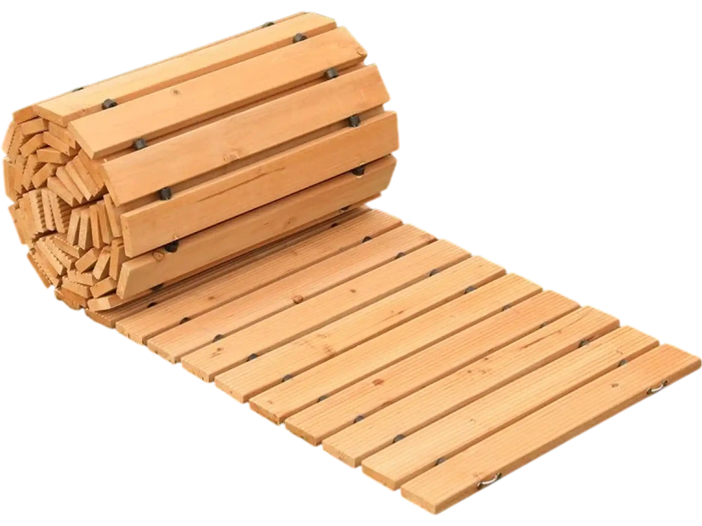 VEVOR Wooden Garden Pathway, 12 ft L x 17 in W, Non-Slip Straight Garden Walkway, Roll Out Cedar Outdoor Walkway Path with Wire Rope Connection, Decorative Garden Paver for Backyard Wedding Party