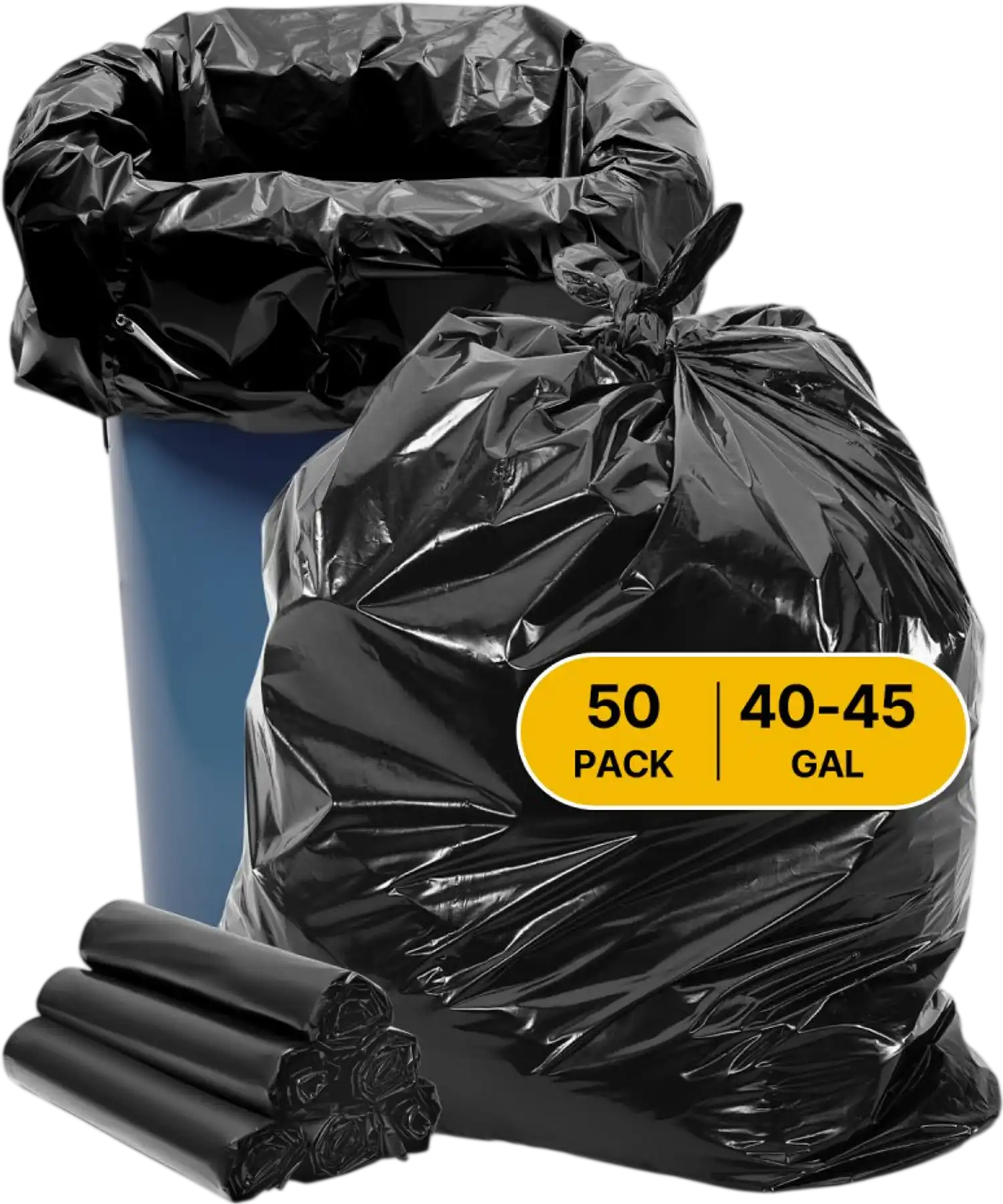 Vevor Garbage Bags Heavy-Duty Contractor Trash Bags 40-45 Gallon 50 Count New