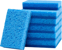 VEVOR Sponges, 12 Pcs Durable Natural Kitchen Sponges with Cellulose & Scrub Pad, Easy-to-Rinse Cleaning Sponges with Honeycomb Structure & Quick Water Absorption, Fit for Home Cleaning