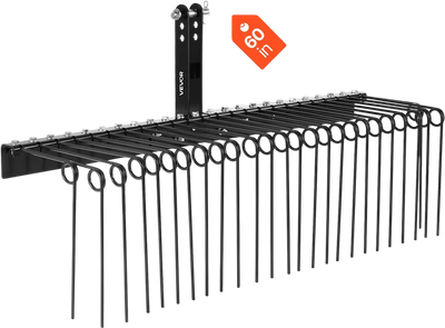 VEVOR 60 in Tow Behind Landscape Rake, 3 Point Hitch Lawn Dethatcher Rake, 26 Spring Steel Tines, for Category 1 Tractors, Heavy Duty & Rust-Resistant Rakes Tractor Attachments for Leaves Pine Needles