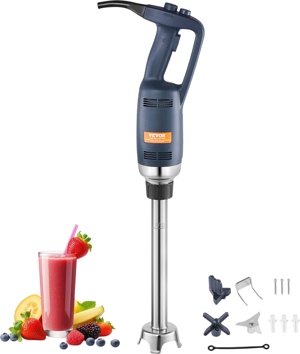 VEVOR Commercial Immersion Blender, 350W Heavy Duty Hand Mixer, 16 inch Stepless Variable Speed Mixer with Stainless Steel Blade, Multi-Purpose Portable Mixer for Soup, Sauces, Mashed Potatoes, Cream