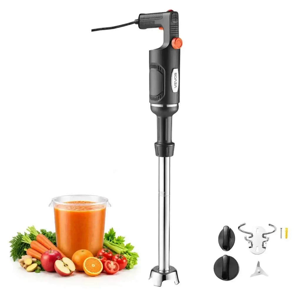 VEVOR Commercial Immersion Blender, 500W, 20-inch, Heavy-Duty Hand Mixer for Restaurant, Handheld Stick for Soups & Sauces, Pure-Copper Motor, Variable Speed, Stainless Steel 3-Blade Head, Lock
