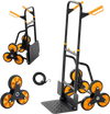 VEVOR Stair Climbing Cart, 440 lbs Stair-Climbing Capacity, Heavy-Duty Folding Trolley Cart with Telescoping Handle, 6 Wheels and 2 Bungee Cords, Stair Climber Dolly for Home, Groceries, Warehouse