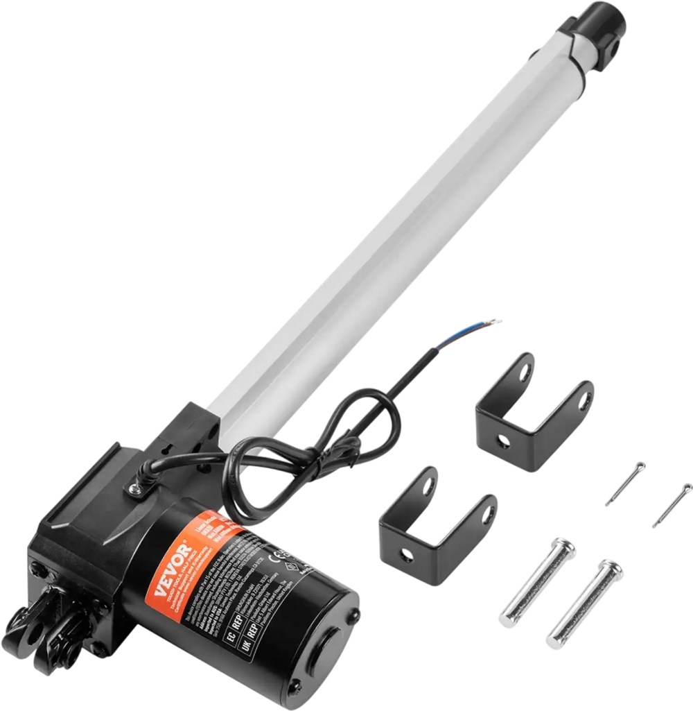 VEVOR Linear Actuator 12V, 14 Inch Heavy Duty 1320lbs/6000N Linear Actuator, 0.19"/s Linear Motion Actuator with Mounting Bracket & IP44 Protection for Electric Door Industrial Machinery Vessels Cargo