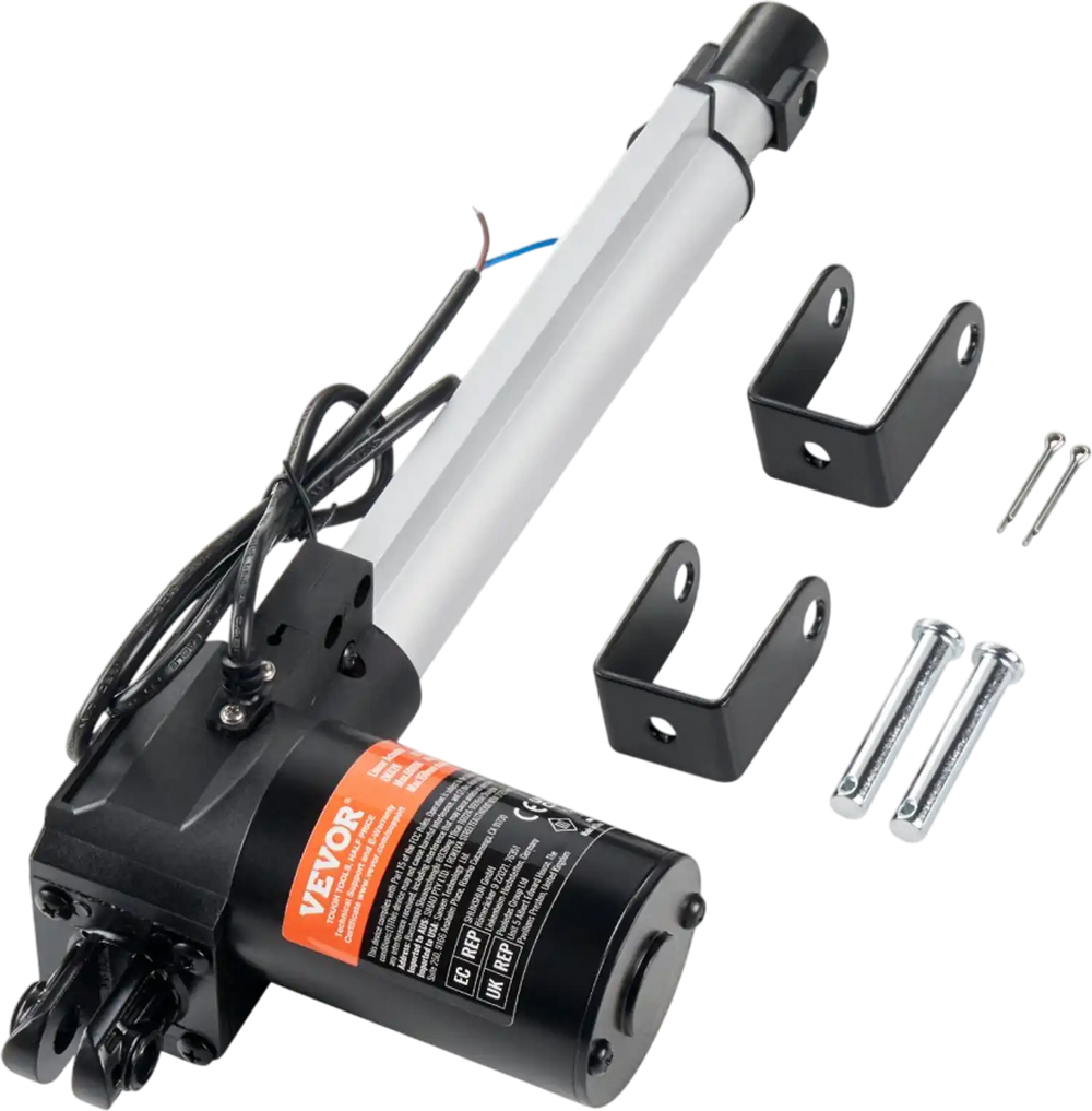 VEVOR Linear Actuator 12V, 8 Inch Heavy Duty 1320lbs/6000N Linear Actuator, 0.19"/s Linear Motion Actuator with Mounting Bracket & IP44 Protection for Electric Door Industrial Machinery Vessels Cargo