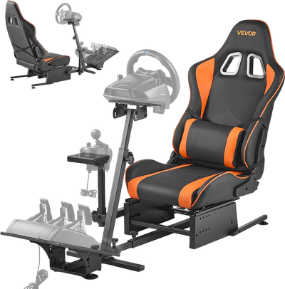 VEVOR Racing Wheel Stand, Heavy-Duty Simulator Cockpit Steering Wheel Stand, Fit Logitech G25, G27, G29, G920, G923, Thrustmaster T300RS, TX F458, T500RS, T3PA-PRO (F1/GT) and CSR Pedals