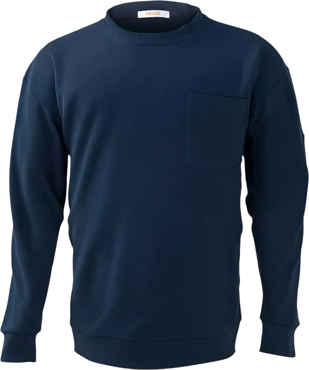 VEVOR FR Shirts, Flame Resistant Long Sleeve Clothing Lightweight 7 oz Breathable Cotton, Men's Fire Retardant Work Shirt with Pre-shrink Treatment & Pocket, for Welders,Electricians,Navy Blue XL