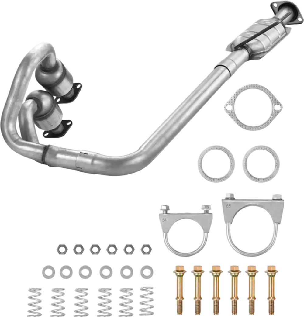 VEVOR Catalytic Converter, 2 Pack, Compatible with 2004-2006 Jeep Wrangler 4.0L L6, Front, Rear, Replacement OE 645174, Stainless Steel Material High Flow Converter, for Exhaust Gas Purification