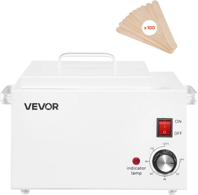 VEVOR Single Wax Warmer, 3000ML 300W Professional Wax Warmer for Hair Removal, 32 ℉ to 248 ℉ Adjustable Electric Waxing Heater Pot with 100PCS Sticks & 50PCS Papers for Home Use, Beauty Salon, Spa