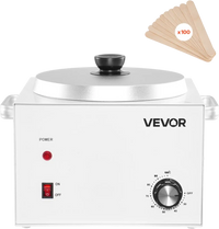 VEVOR Single Pot Wax Warmer, 3000ML 300W Professional Wax Warmer for Hair Removal, 32 ℉ - 212℉ Adjustable Electric Waxing Heater with 100PCS Waxing Sticks for Home Use, Beauty Salon, Spa