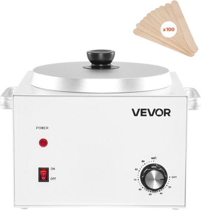 VEVOR Single Pot Wax Warmer, 3000ML 300W Professional Wax Warmer for Hair Removal, 32 ℉ - 212℉ Adjustable Electric Waxing Heater with 100PCS Waxing Sticks for Home Use, Beauty Salon, Spa