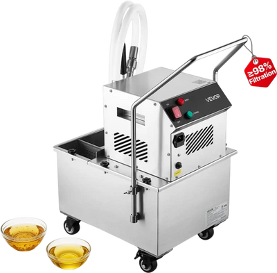 Vevor Fryer Filter Machine Commercial Mobile 18L 4.8 Gal Stainless Steel New