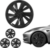 VEVOR Hubcaps Wheel Covers for 2025 Tesla Model Y, 19 Inch Set of 4 Wheel Rim Cover Hubcaps OEM Style Replacement, R19 Size Snap On Car Hub Caps, Premium Sturdy 10-Spoke ABS Tire Rim Caps, Matte Black
