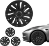 VEVOR Hubcaps Wheel Covers for 2021-2024 Tesla Model Y, 19 Inch Set of 4 Wheel Rim Cover Hubcaps OEM Style Replacement, R19 Size Snap On Car Hub Caps, Premium 14-Spoke ABS Tire Rim Caps, Matte Black