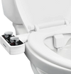 VEVOR Bidet Attachment for Toilet, Non-Electric Bidet Toilet Seat Attachment - Dual Retractable Nozzles, Adjustable Water Pressure,  Easily Installed Cold Water Sprayer for Rear Feminine Wash, White