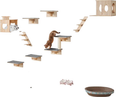 Vevor Cat Shelves Wall-Mounted Cat Furniture Set of 9 New