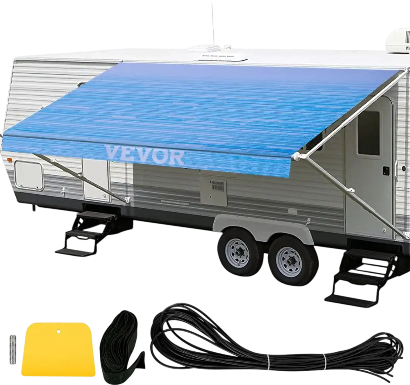 Vevor RV Awning Fabric Replacement Canopy 20' Ocean Blue Fade New