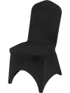 VEVOR Stretch Spandex Folding Chair Covers, Universal Fitted Arched Front Cover, Removable Washable Protective Slipcovers, for Wedding, Holiday, Banquet, Party, Celebration, Dining (50PCS Black)