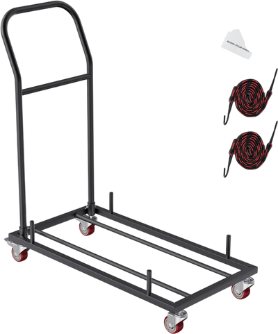 Vevor Folding Chair Dolly Commercial Cart 12-Chair Capacity Black New