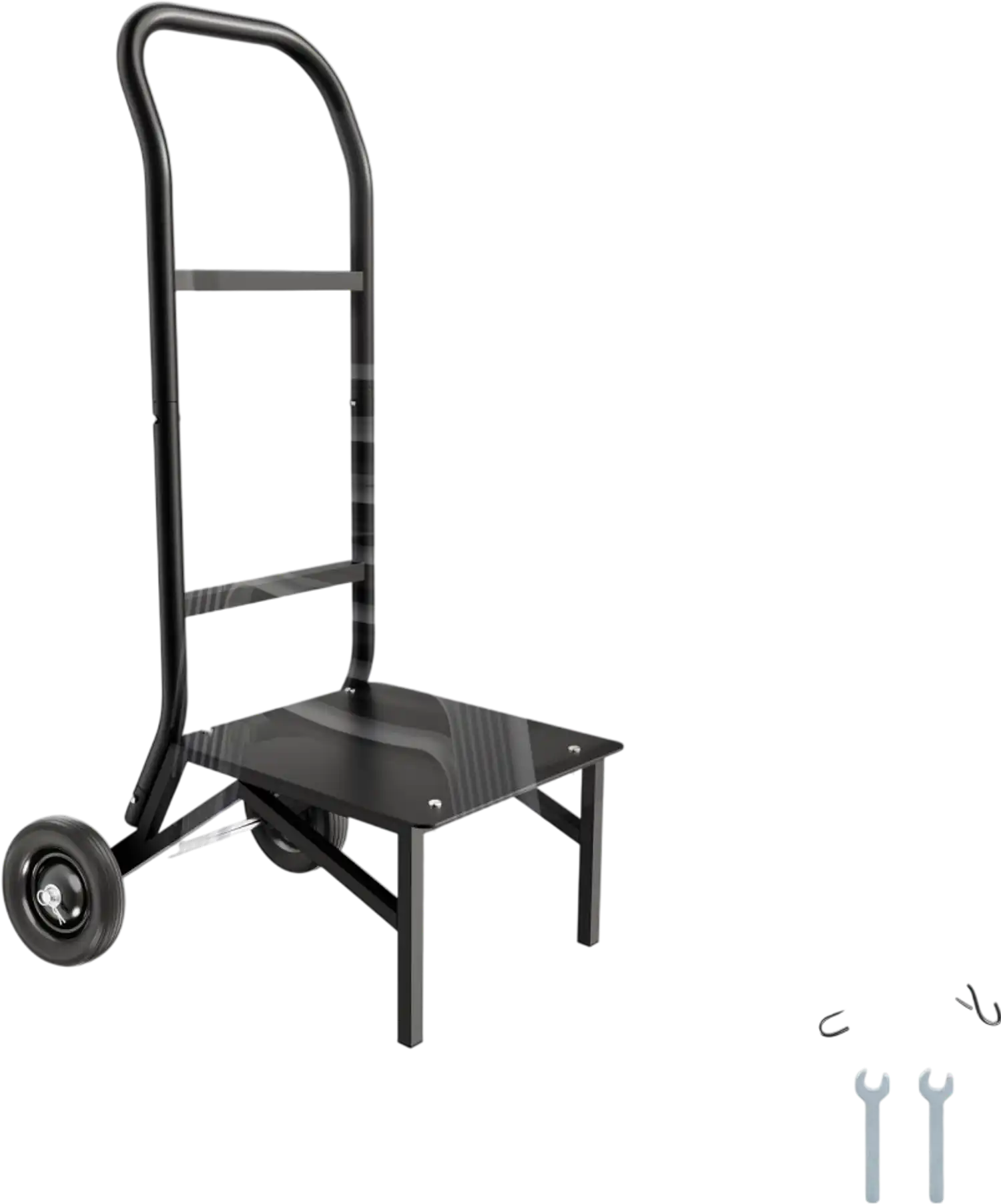 Vevor Folding Chair Cart Heavy-Duty Storage Dolly for 10 Chairs 150 lbs Matte Black New