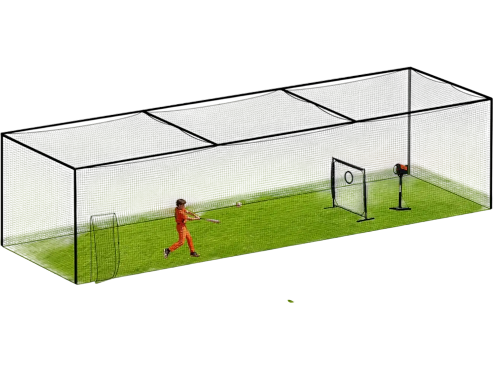 VEVOR Baseball Batting Cage, 41.7 x 12.8 x 10.1 FT Freestanding Portable Batting Cage, Hitting Cages with 30-Ply Knotted HDPE & Carabiner Hooks, Battings Cages Netting for Indoor, Outdoor (NET ONLY)