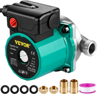 VEVOR Hot Water Recirculating Pump, 93W, 110V Water Circulator Pump, Circulation Pump, 3/4″ G Thread to 1/2″ NPT Brass Adapter, Stainless Steel Head, 3 Speed Control for Electric Water Heater System