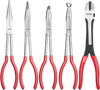 VEVOR 5-Piece Needle Nose Pliers, 11 in Long Needle Nose Pliers Set, Diagonal Cutting Pliers, 45°/ 90° Bent Nose Plier, Round Nose Plier, Long Nose Plier, Professional Pliers Set with Storage Bag