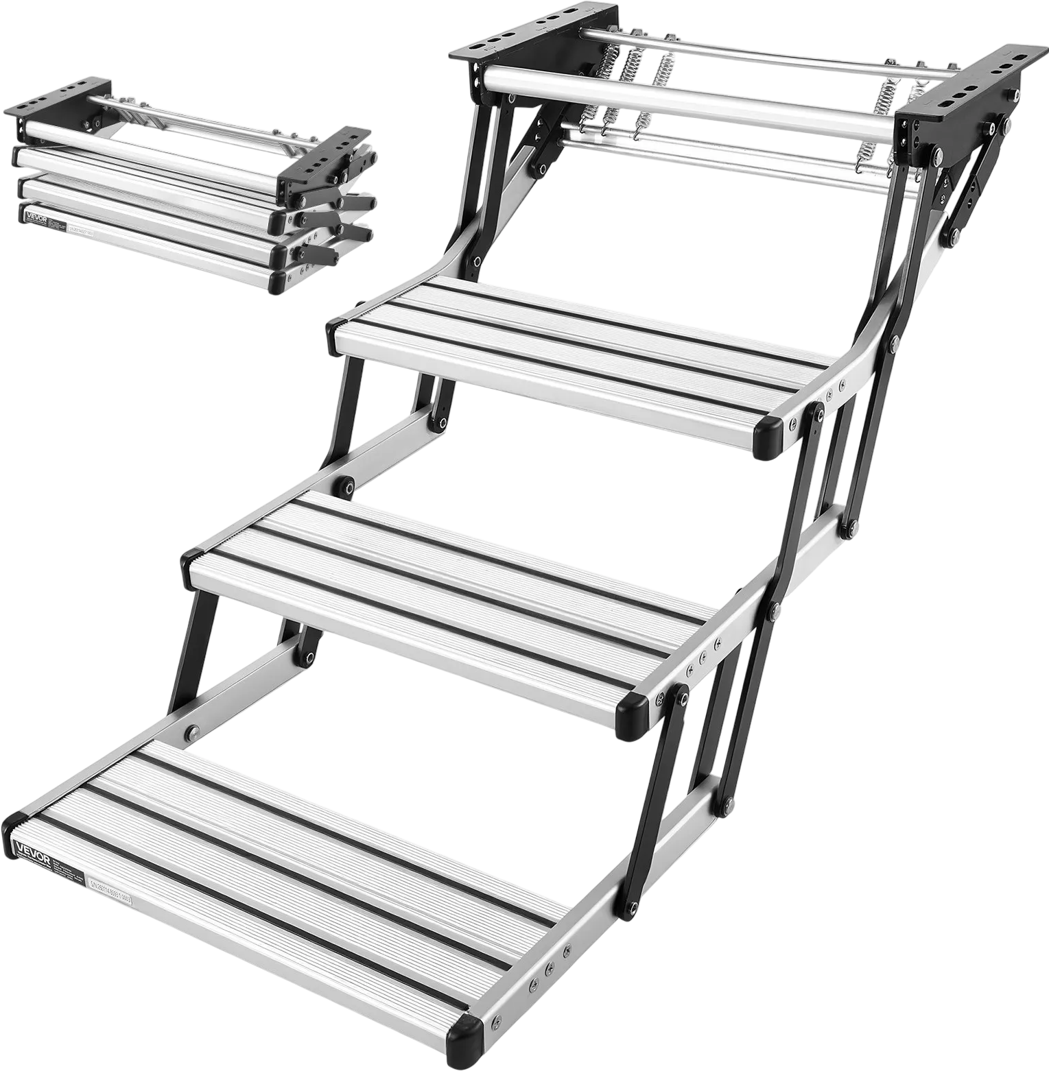 Vevor RV Stairs 3-Step Manual Retractable Non-Slip 440 lb. Capacity New