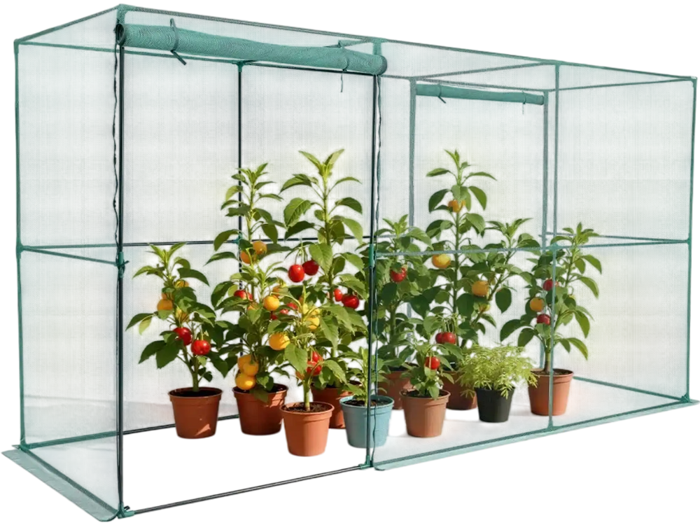 VEVOR Crop Cage, 11.6 x 3.9 x 6.3 ft Plant Protection Tent with Zippered Door, Wind-Resistant Tall Crop Cage, Easy to Install, Outdoor Raised Bed Cover, Tomato Plant Netting for Garden Patio Lawn
