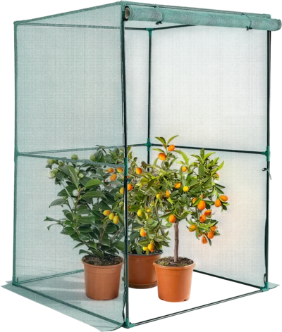 VEVOR Crop Cage, 3.9 x 3.9 x 5.9 ft Plant Protection Tent with Zippered Door, Wind-Resistant Tall Crop Cage, Easy to Install, Outdoor Raised Bed Cover, Tomato Plant Netting for Garden Patio Lawn