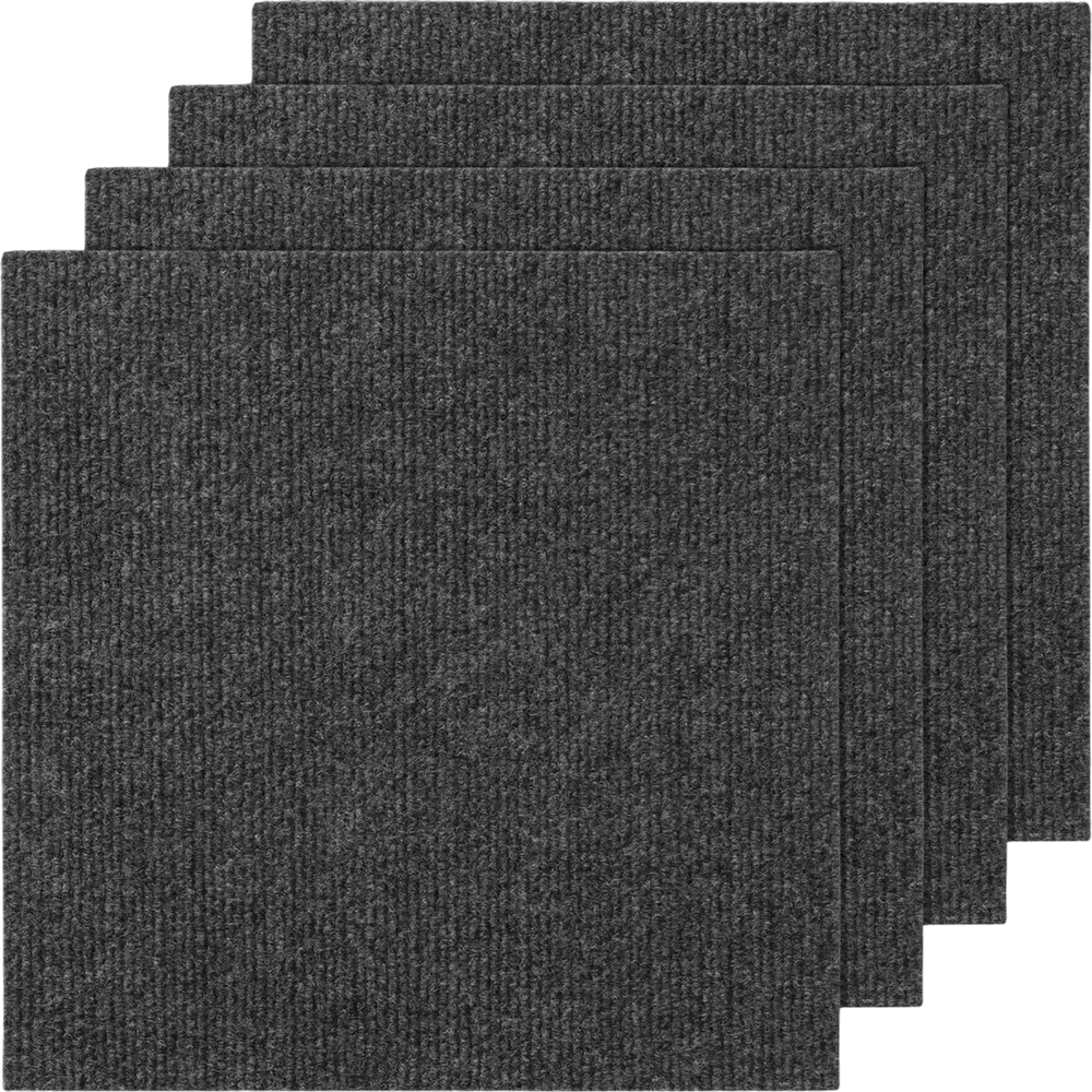 VEVOR Carpet Tiles Peel and Stick, 12” x 12” Squares Self Adhesive Carpet Floor Tile, Soft Padded Carpet Tiles, Easy Install DIY for Bedroom Living Room Indoor Outdoor (12 Tiles, Dark Gray)