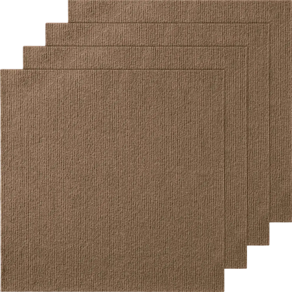 VEVOR Carpet Tiles Peel and Stick, 18” x 18” Squares Self Adhesive Carpet Floor Tile, Soft Padded Carpet Tiles, Easy Install DIY for Bedroom Living Room Indoor Outdoor (10 Tiles, Dark Brown)