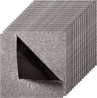 VEVOR Carpet Tiles 18x18 inch, 10 Pack Carpet Square Rug Detachable & Damage-free, Self Adhesive Home Floor Soft Plush Padded for 22.5sq.ft Coverage, Easy DIY for Living Room & Bedroom, Dark Brown