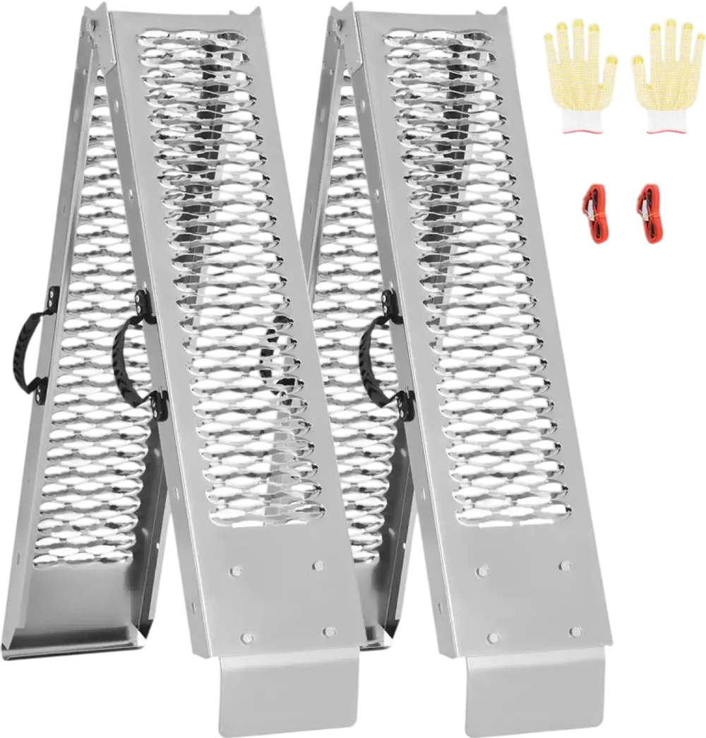 VEVOR Steel Ramps, 1000 lbs, 2Pcs Heavy-duty Ramps with Wider Ramp Surface, Universal Stable Loading Ramp with Handles, Fit for ATV, UTV, Motorcycle, Electric Bicycle, etc.