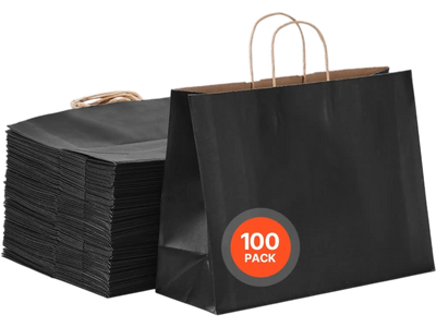 Vevor Kraft Paper Bags Black 16 x 6 x 12