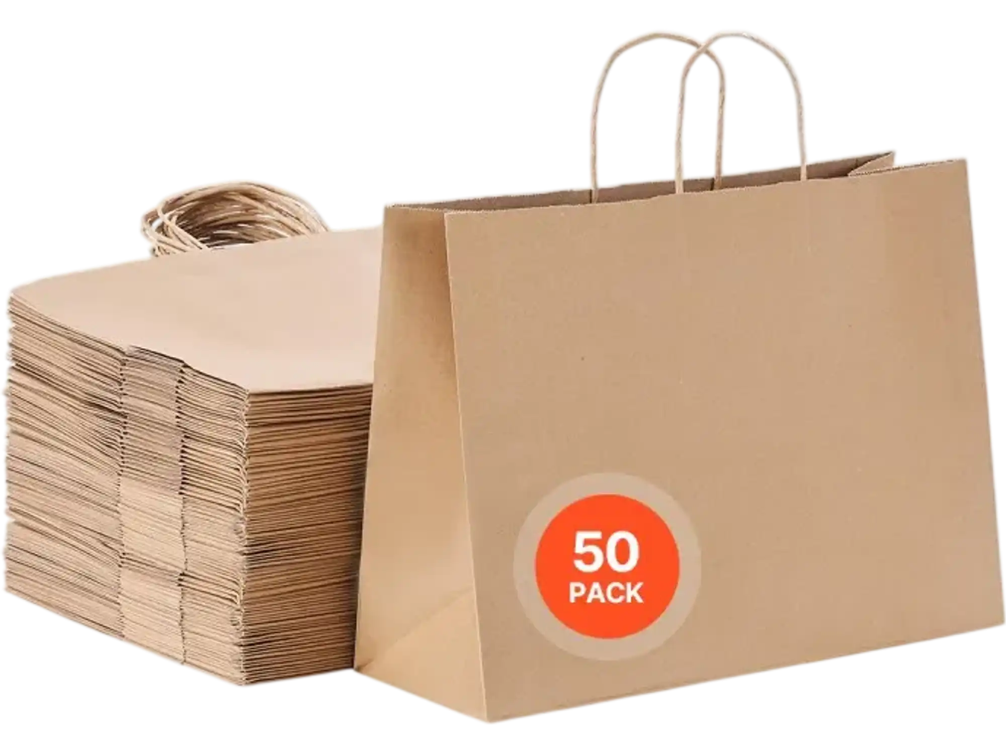 Vevor Paper Bags Kraft Paper Shopping Bags with Handles 50 Pack 16 x 6 x 12