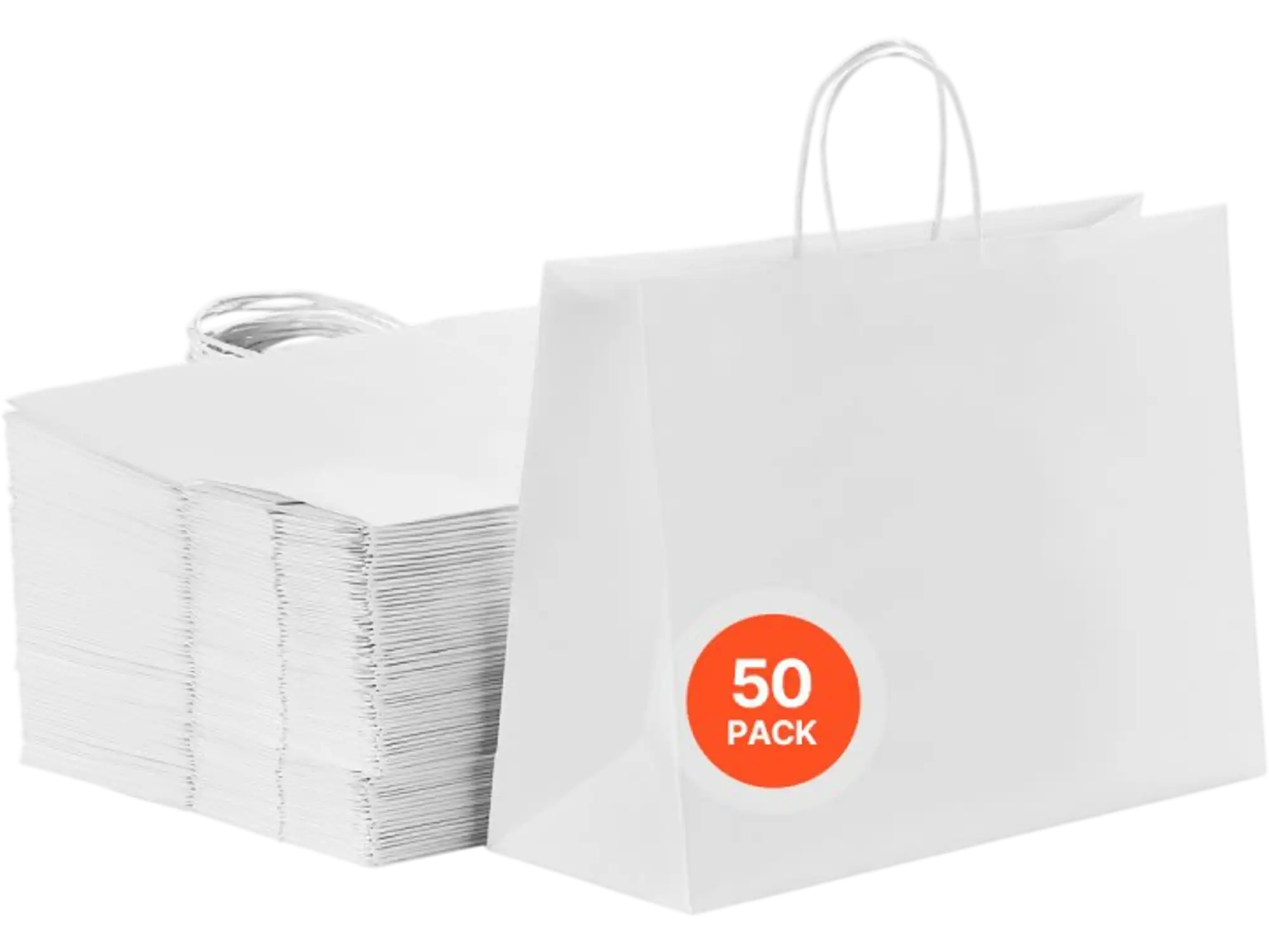 Vevor Paper Bags Kraft Paper Bags with Handles 50-Pc 16 x 6 x 12