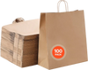 VEVOR Kraft Paper Bags with Handles, 100Pcs 18 x 7 x 19 in, Large Paper Grocery Bags, Reusable & 100% Recycled Take-Out Sacks, Plain Party Bag Bulk for Birthday, Wedding, Business, Goody, Brown