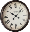 VEVOR Wall Clock, 20 in Wall Clock Roman Numerals, Battery Operated Non Ticking Silent Classic Decorative Round Clocks, for Living Room Bedroom Office Kitchen Dining Room Home Decor Farmhouse, Brown