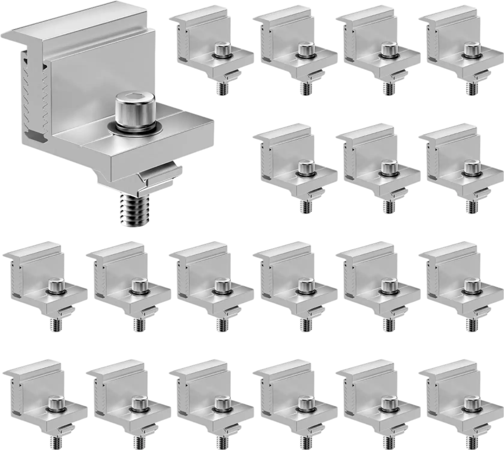 Vevor Solar Panel Mounting Brackets Adjustable 35-50 mm End Clamps 20 PCS New