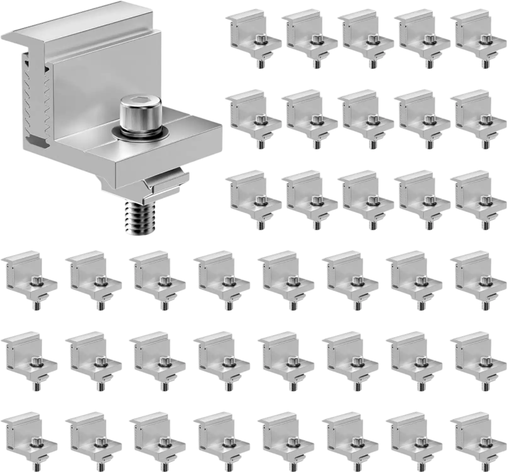 Vevor Solar Panel Z Mounting Brackets Adjustable End Clamps 40 PCS New