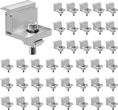 Vevor Solar Panel Z Mounting Brackets Adjustable End Clamps 40 PCS New