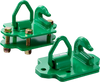 VEVOR 3/8" Tractor Bucket Hooks with Tie Down Ring, Grade 70 Forged Steel 2 Pack Bolt-On Grab Hook with Back Plates Compatible for Tractor Bucket RV UTV Truck Maximum Break Strength 15,000 lbs, Green