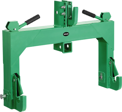 VEVOR 3-Point Quick Hitch with 2 in Receiver, 3000 Lbs Lift Capacity, 3-Pt Hitch with 5 Level Adjustable Bolt, Adaptation to Category 1 & 2 Tractor, Heavy Duty 3 Point Attachments, Green
