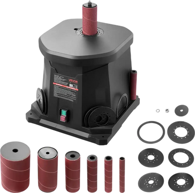 VEVOR Oscillating Spindle Sander, 2000RPM Benchtop Spindle Sander with 6 Sleeves (1/2