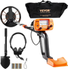 VEVOR Metal Detector for Adults & Kids, 8 Inch Waterproof Search Coil with High Accuracy Pointer Display, Adjustable 38''-49'' Gold Detector, Lightweight Aluminum Stem for Detecting Gold Treasure